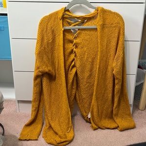 Yellow cardigan